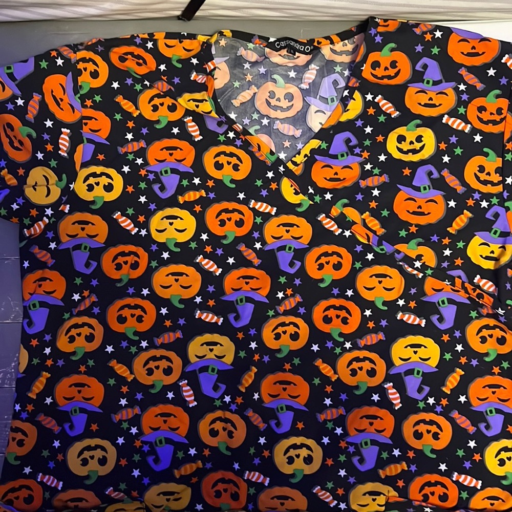 Halloween Scrub Top